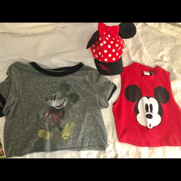 Tops - Mickey Mouse crop top and Mickey Mouse hat